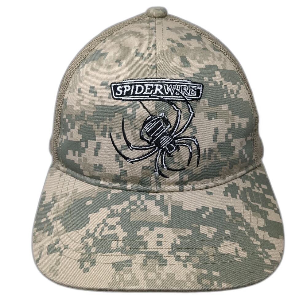 SpiderWire Baseball Cap Beige One Size Digital Camo Mesh Back Strapback Hat